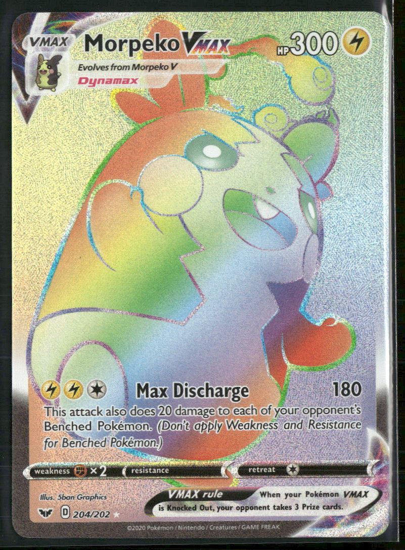 SWSH01: Sword & Shield Base Set Morpeko VMAX (Secret) #204/202