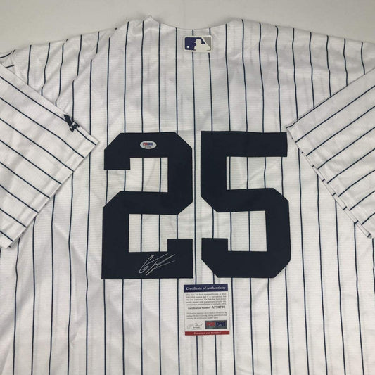 Autographed/Signed Gleyber Torres New York Pinstripe Baseball Jersey PSA/DNA COA