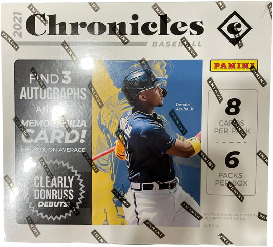 Caja de pasatiempos de béisbol Panini Chronicles 2021 