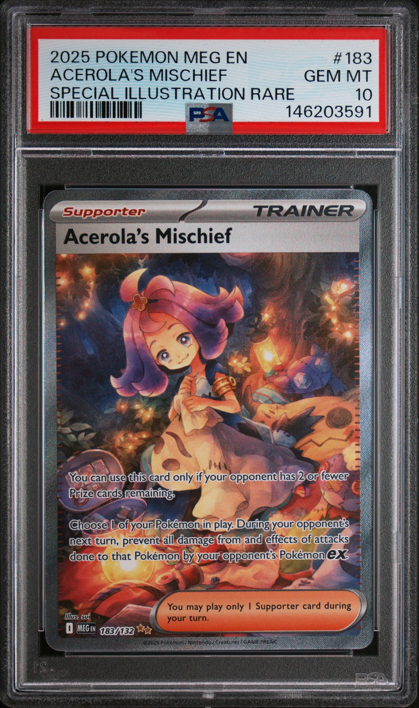 2025 Pokemon Mega Evolution Special Illustration Acerola'S Mischief 10 PSA #183