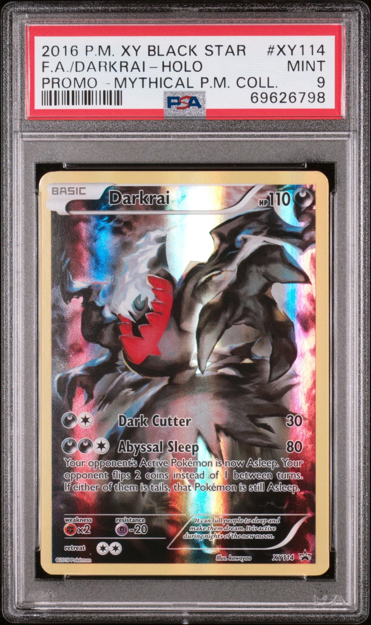 2016 Pokemon Xy Black Star Promo Mythical P.M. Coll. Fa/Darkrai 9 PSA #XY114