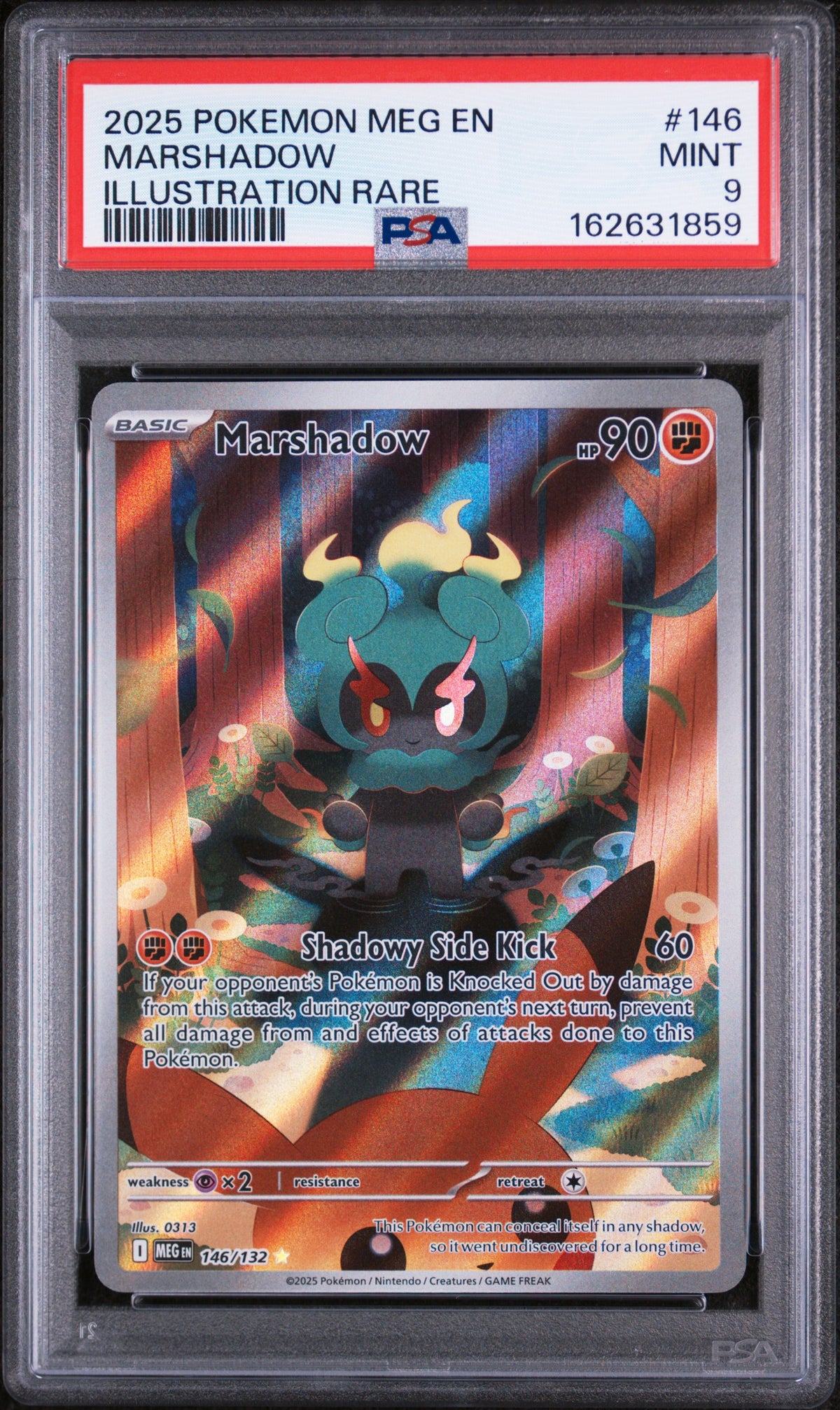 2025 Pokemon Meg En-Mega Evolution Illustration Rare Marshadow 9 PSA #146