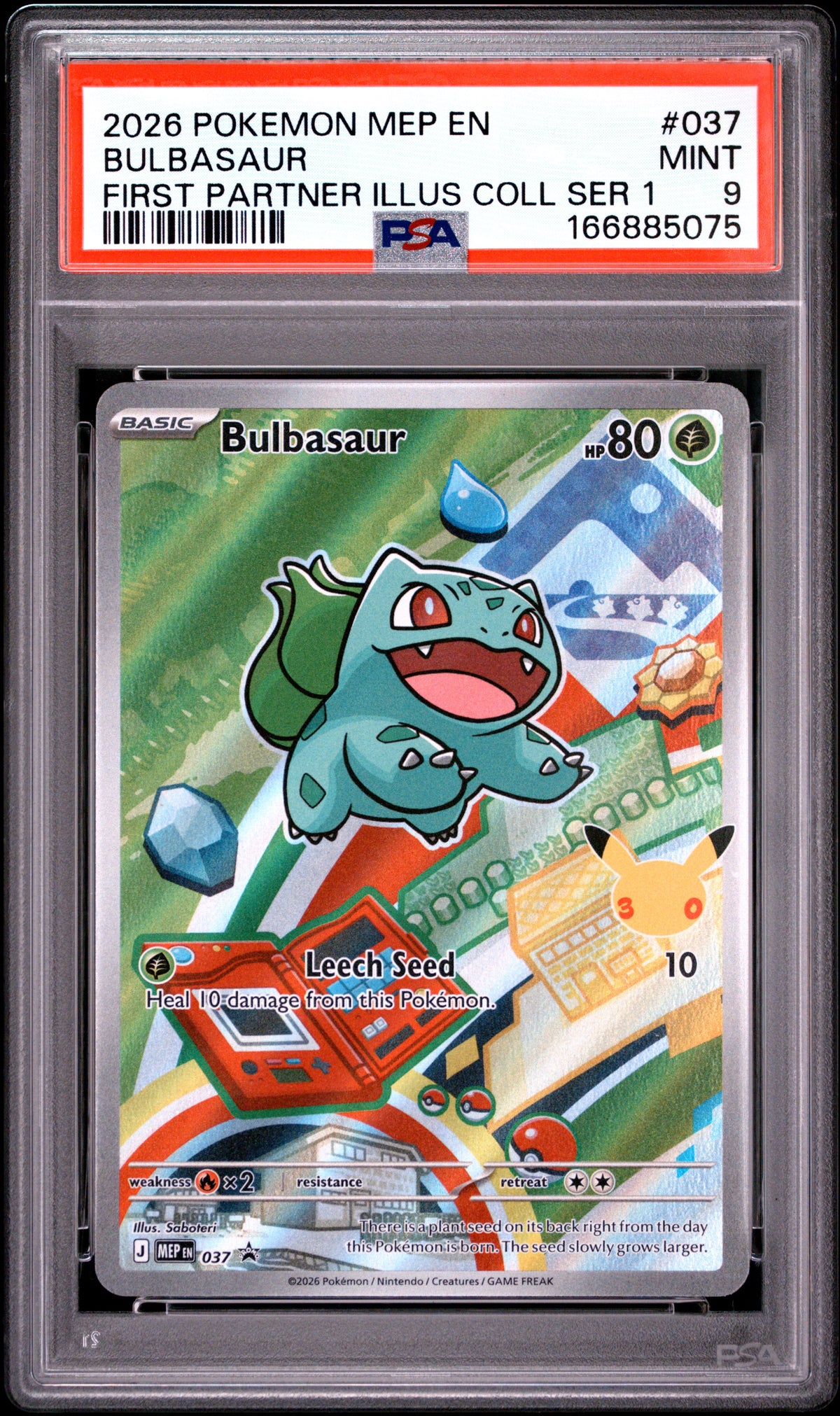 2026 Pokemon Black Star Promo First Partner Ser 1 Bulbasaur 9 PSA #037