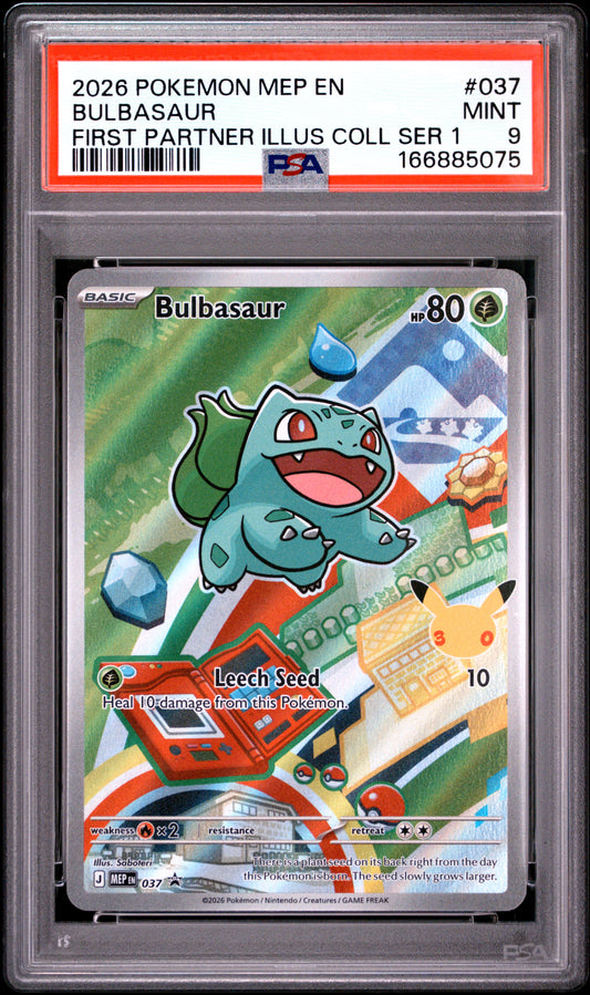 2026 Pokemon Black Star Promo First Partner Ser 1 Bulbasaur 9 PSA #037