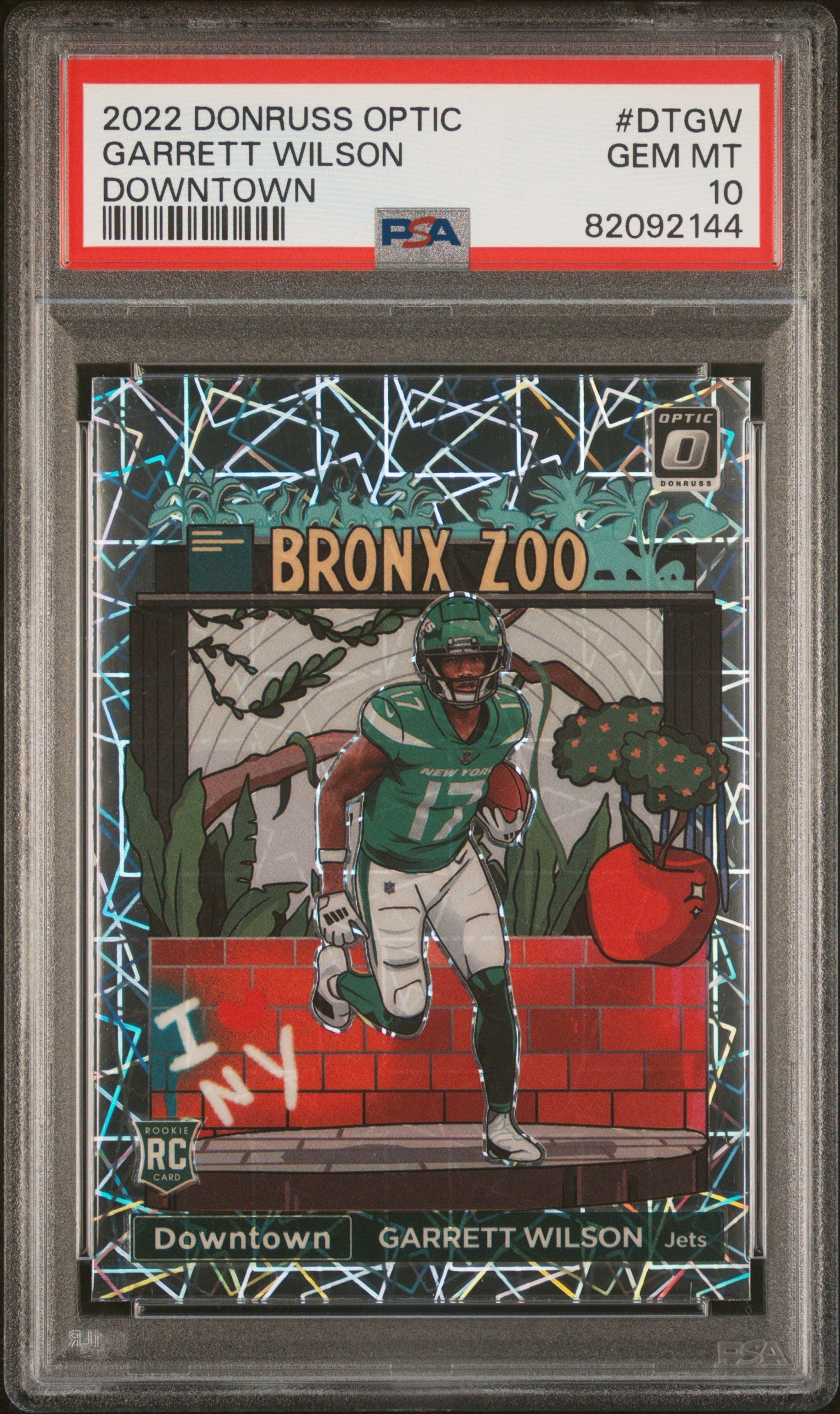 2022 Panini Donruss Optic Downtown Downtown Garrett Wilson 10 PSA #DTGW