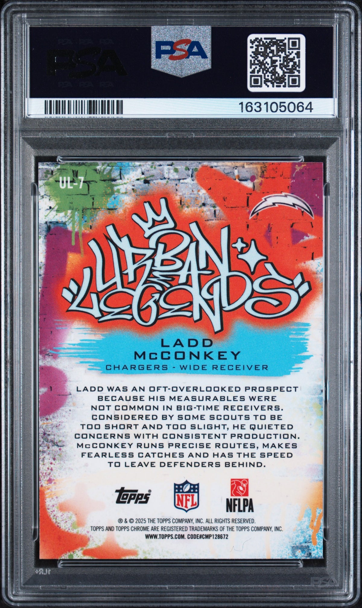 2025 Topps Chrome Urban Legends Ladd Mcconkey 8 PSA #7