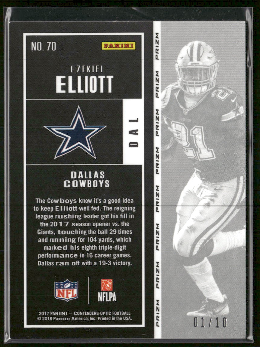 2017 Panini Contenders Optic Gold Ezekiel Elliott #/10 #70