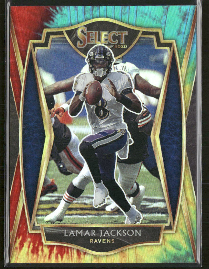2020 Panini Select Tie-Dye Prizm Lamar Jackson #/25 #102