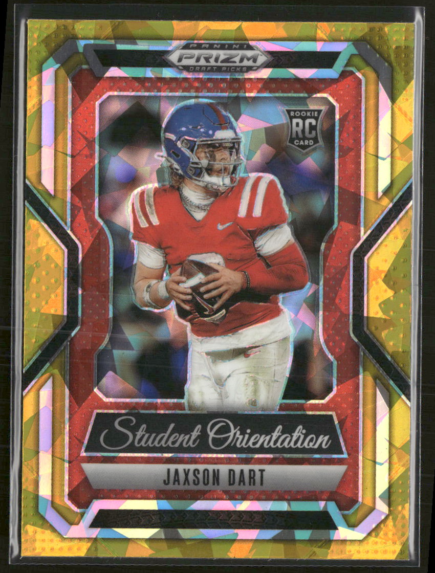 2025 Panini Prizm Draft Picks Student Orientation Gold Ice Jaxson Dart #9