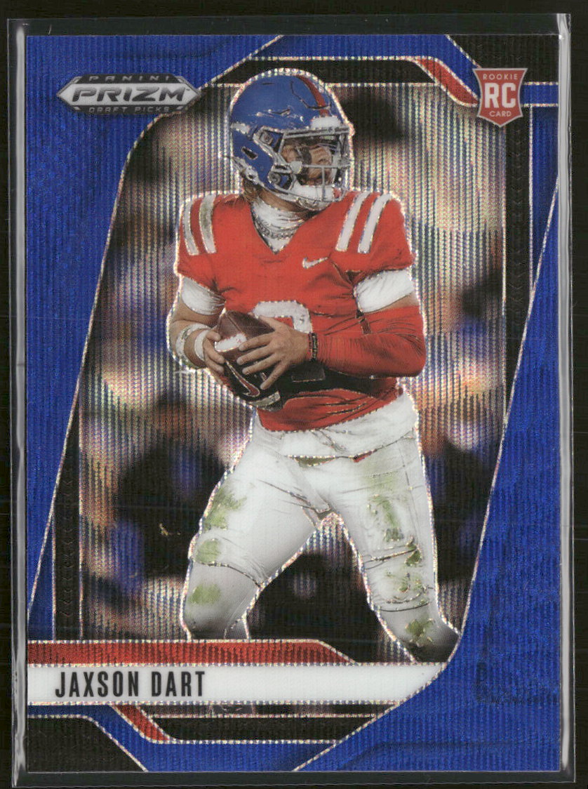 2025 Panini Prizm Draft Picks Prizms Blue Wave Jaxson Dart #/299 #90