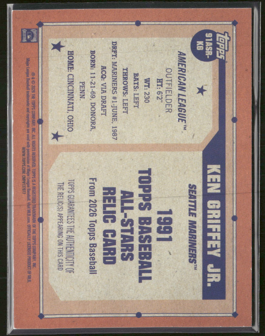 2026 Topps 1991 Topps Baseball 35th Anni All-Stars Blue Ken Griffey Jr. /150