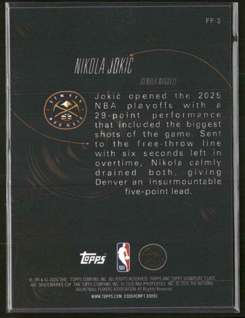 2025-26 Topps Signature Class Pressure Points Nikola Jokić #PP-3