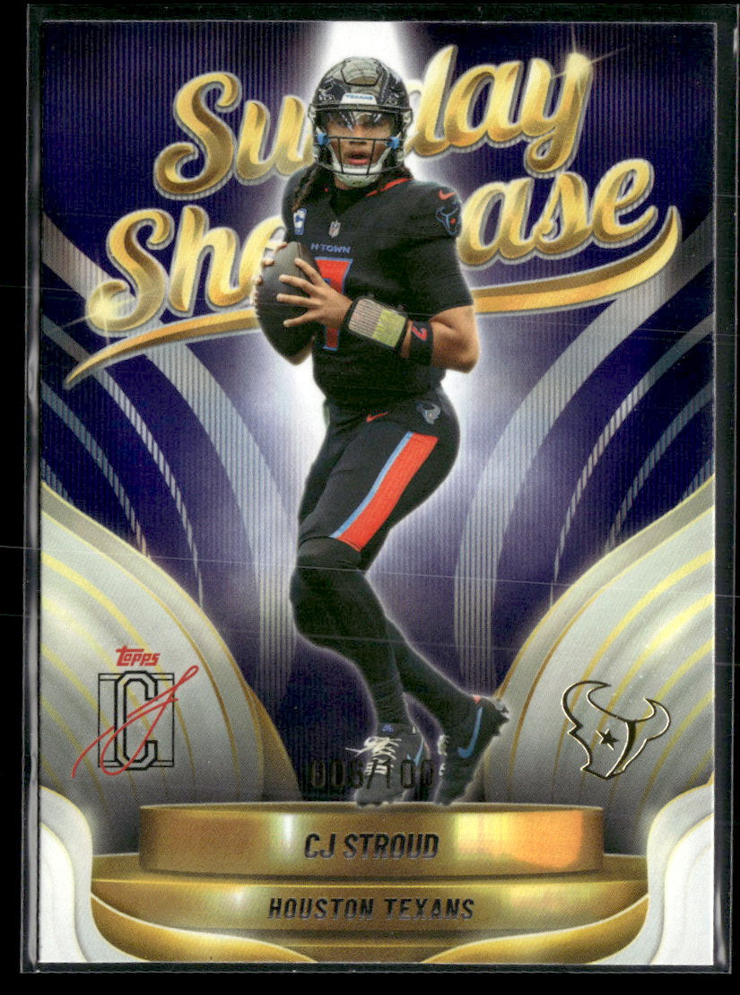 2025 Topps Signature Class Sunday Showcase Purple CJ Stroud #/100 #SS-17