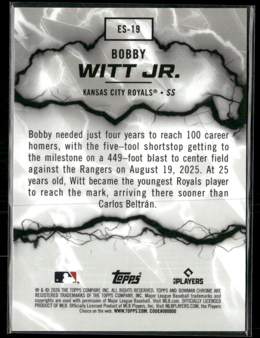 2026 Bowman Electric Slugger Mini-Diamond Refractors Bobby Witt Jr. /150