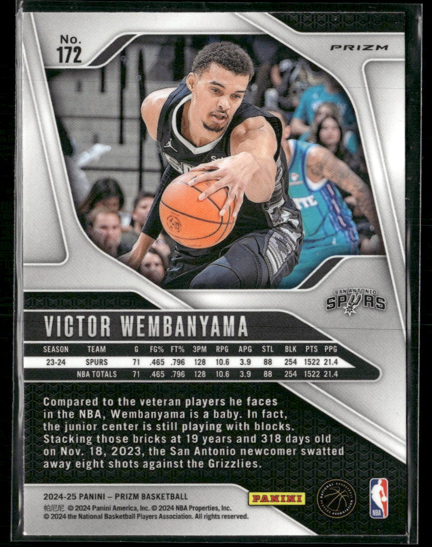2024-25 Panini Prizm Prizms Red Ice Victor Wembanyama #172