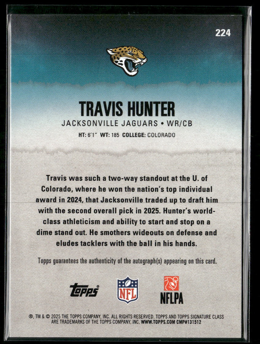 2025 Topps Signature Class Travis Hunter RC #224
