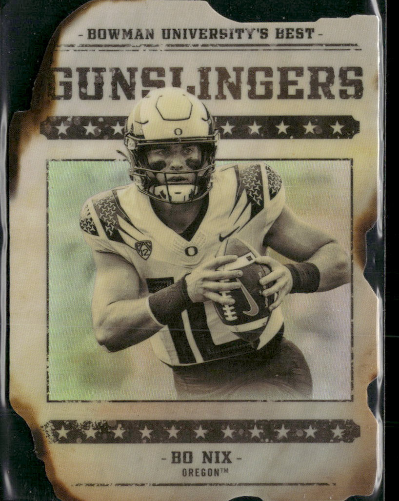 2022-23 Bowman's Best University Gunslingers & Bandits Die Cut Bo Nix #GB-8