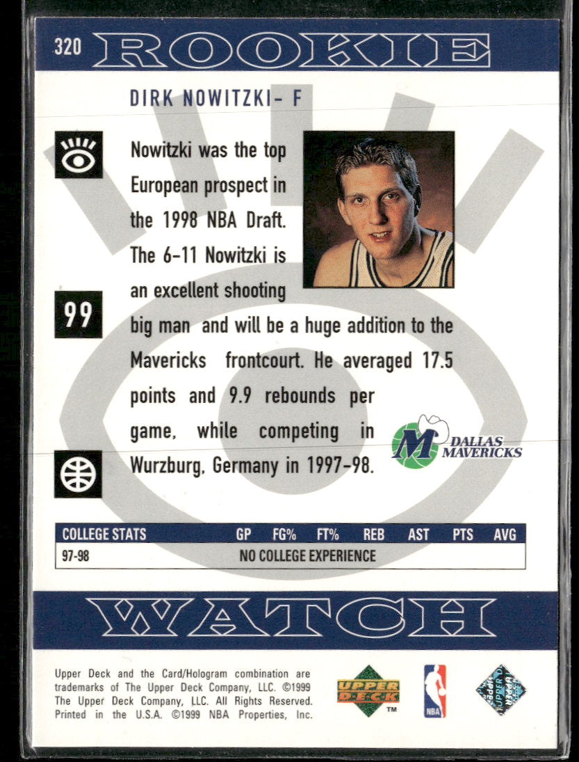 1998-99 Upper Deck Dirk Nowitzki RC #320