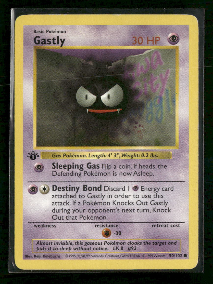 Base Set (Shadowless) Gastly 1st Edition #050/102