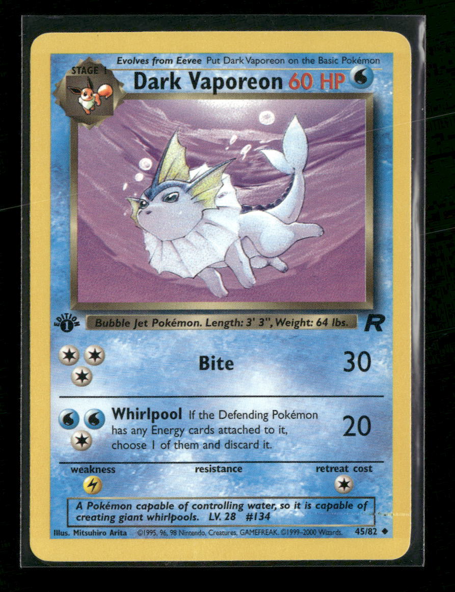 Team Rocket Dark Vaporeon 1st Edition #45/82