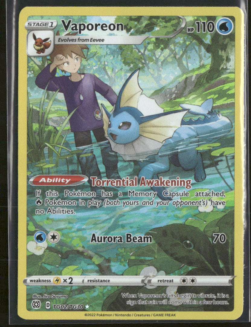 SWSH09: Brilliant Stars Trainer Gallery Vaporeon #TG02/TG30