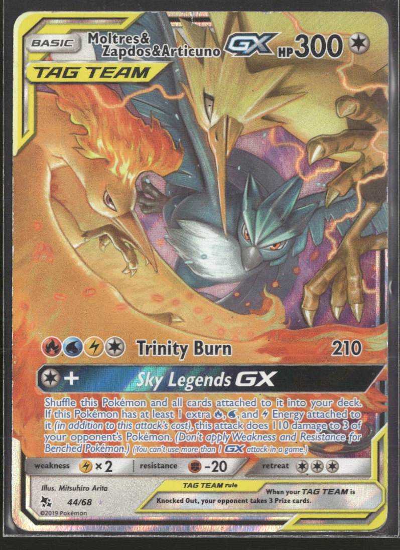 Hidden Fates Moltres & Zapdos & Articuno GX #44/68