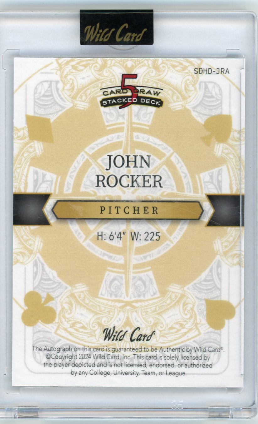2024 Wild Card 5 Card Draw Ace of Diamonds #/2 John Rocker #SDHD-JRA