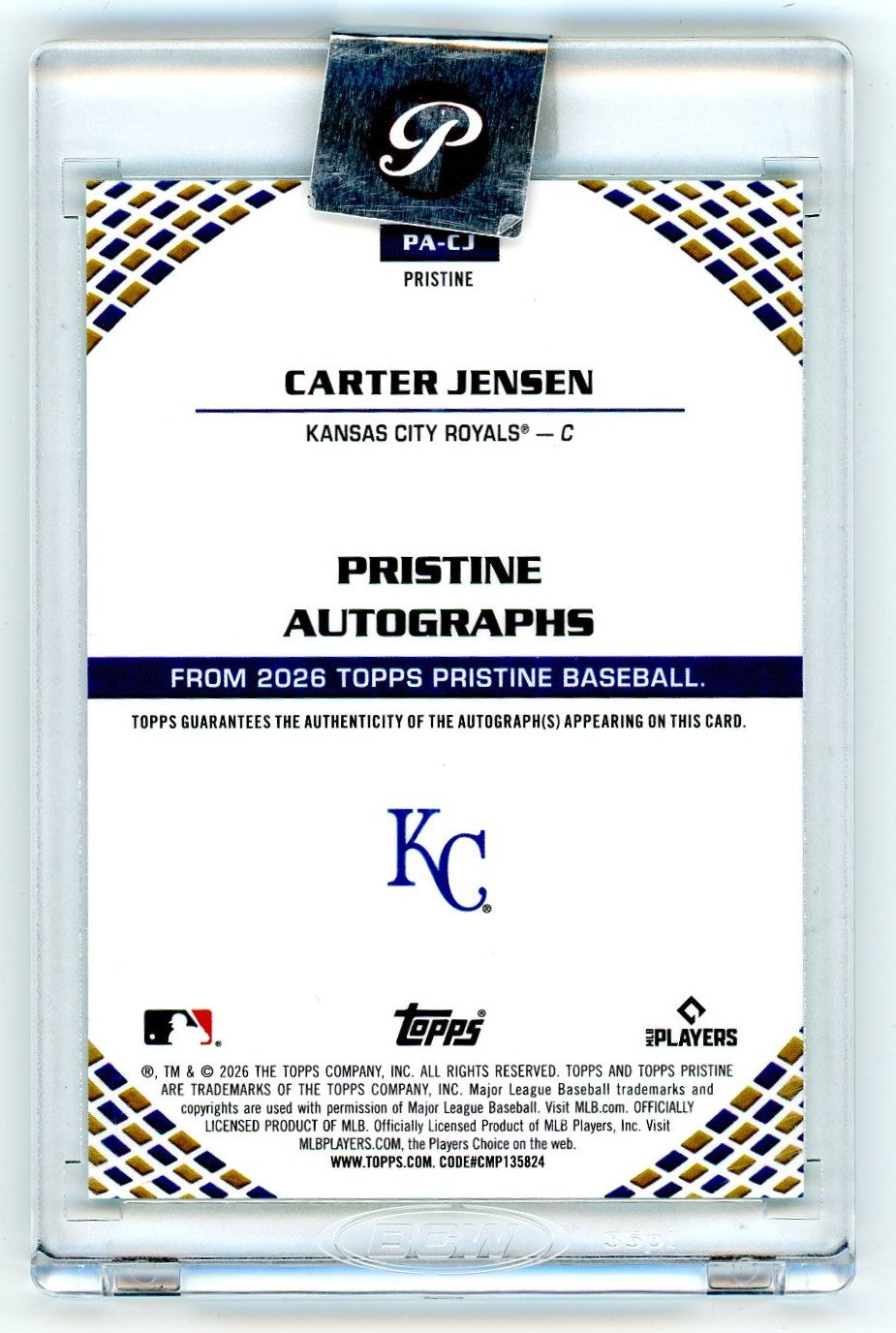 2026 Topps Pristin Encased Autographs Green Refractor Carter Jensen #/150 #PA-CJ