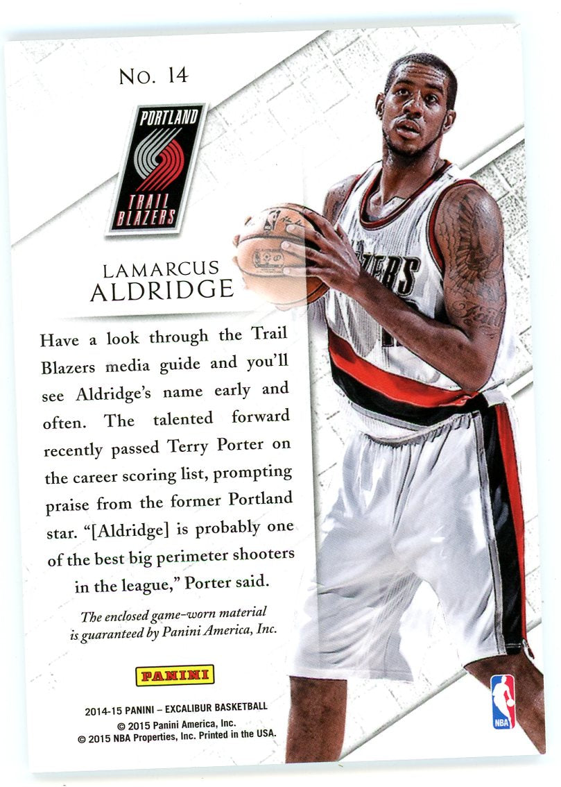 2014-15 Panini Excalibur Ringing Endorsements Prime LaMarcus Aldridge #/25 #14