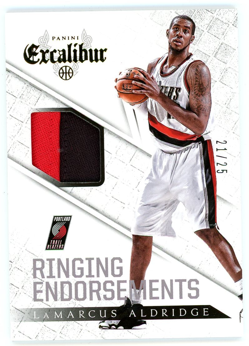 2014-15 Panini Excalibur Ringing Endorsements Prime LaMarcus Aldridge #/25 #14