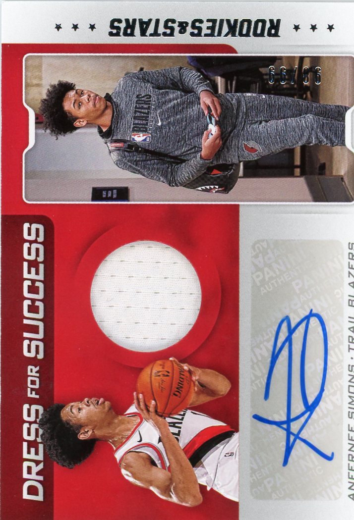 2019-20 Panini Chronicles Dress for Success Anfernee Simons #/99 AU #DF-AFS