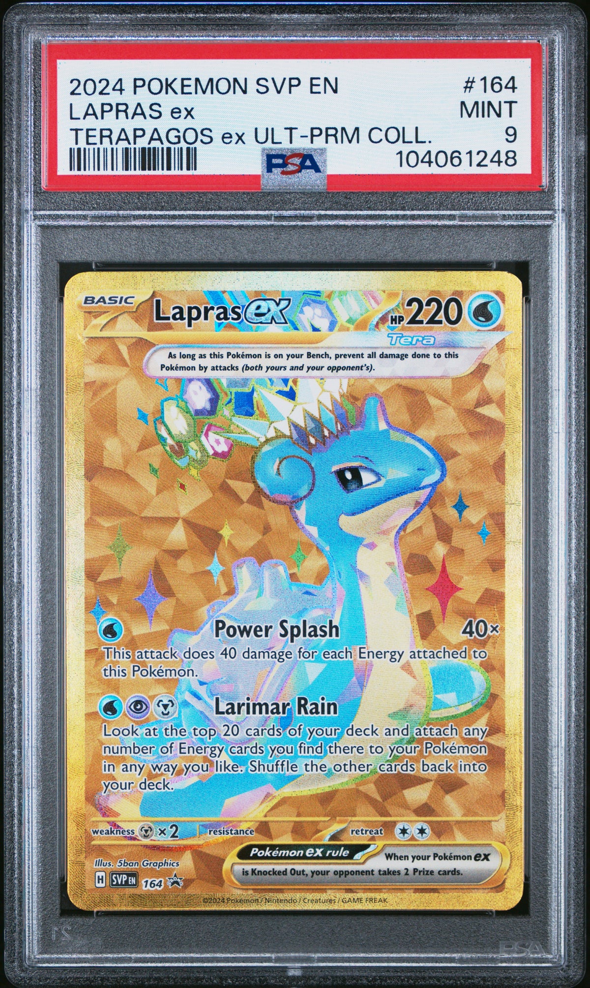 U2024 Pokemon Svp En-Sv Black Star Promo UPC Lapras Ex 9 PSA #164