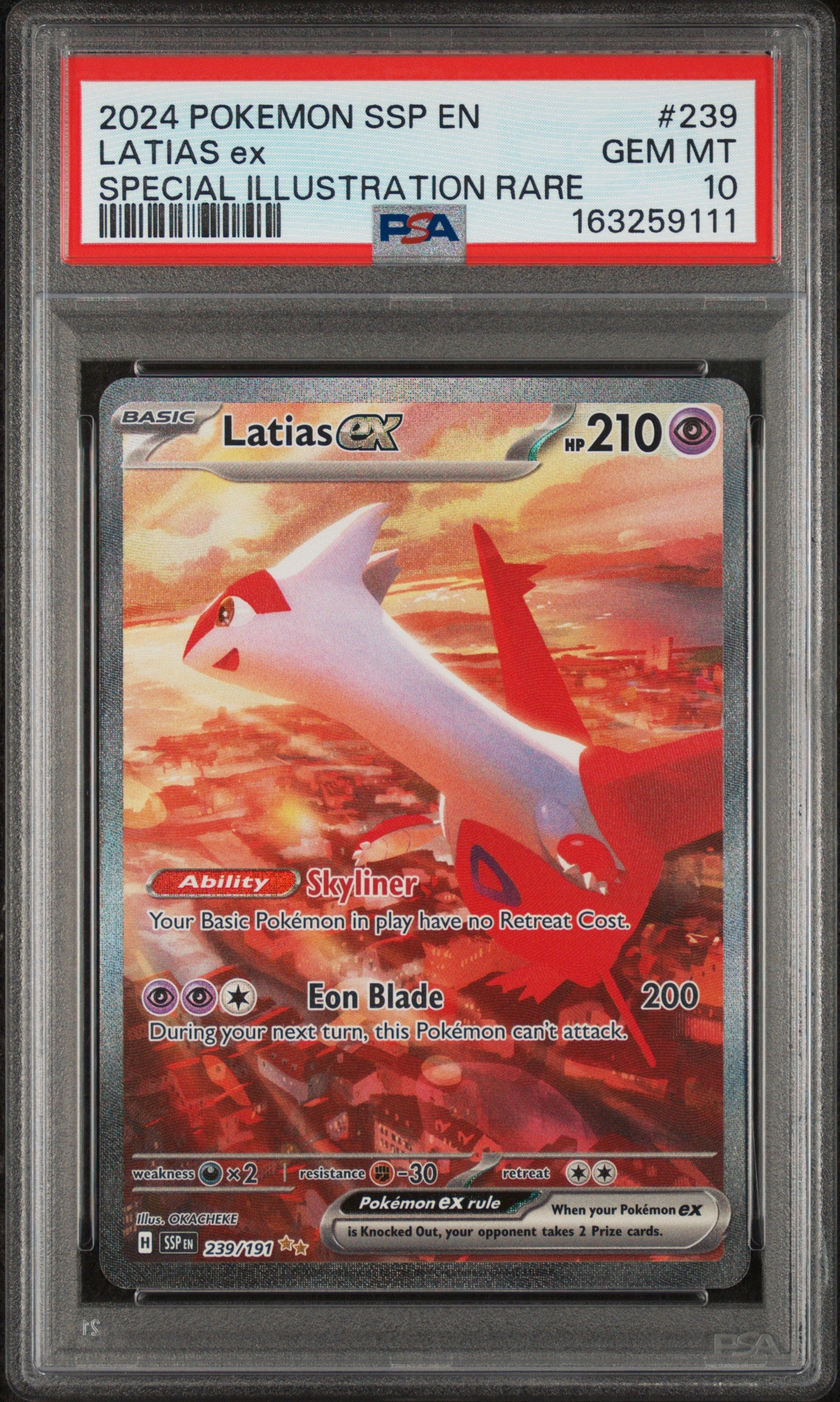 2024 Pokemon Surging Sparks Special Illustration Rare Latias Ex 10 PSA #239