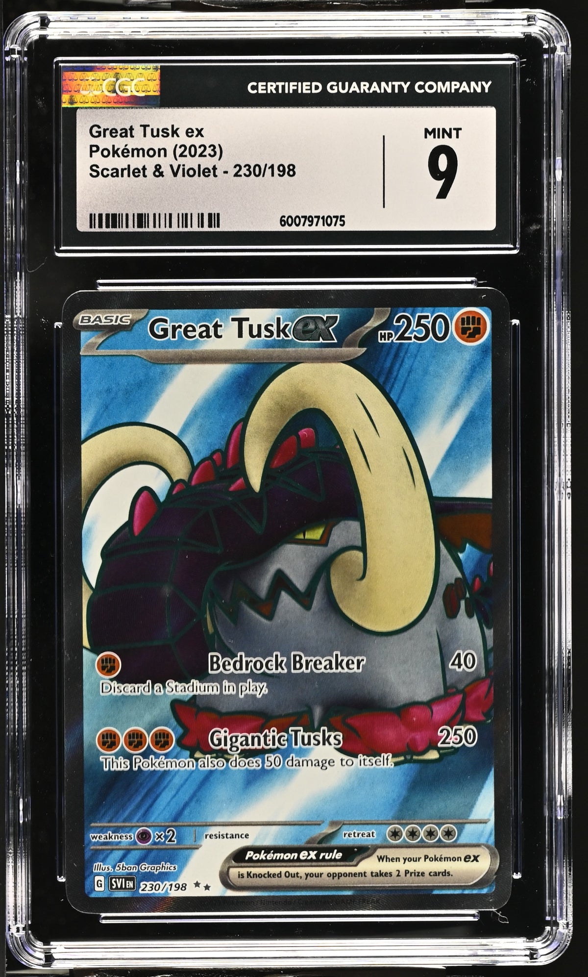 2023 Scarlet & Violet Great Tusk ex 9 CGC #230/198