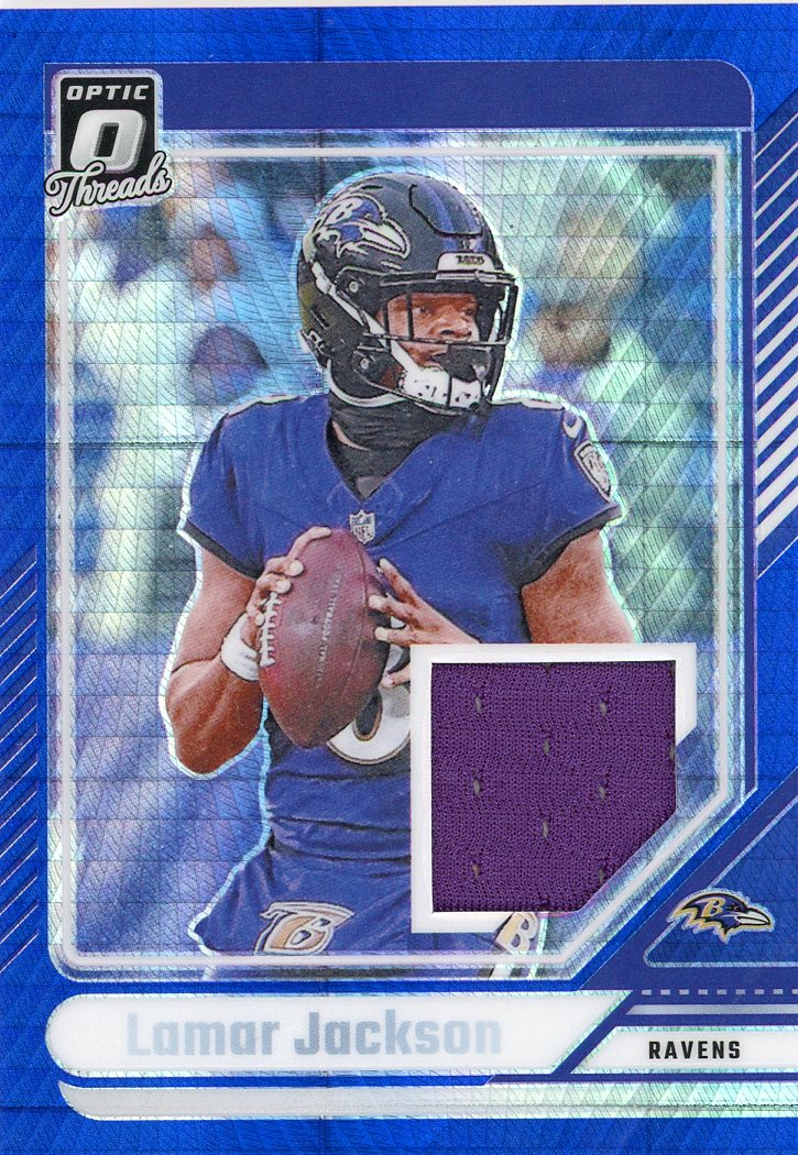 2024 Donruss Optic Donruss Threads Blue Hyper Lamar Jackson #DTB-LJN
