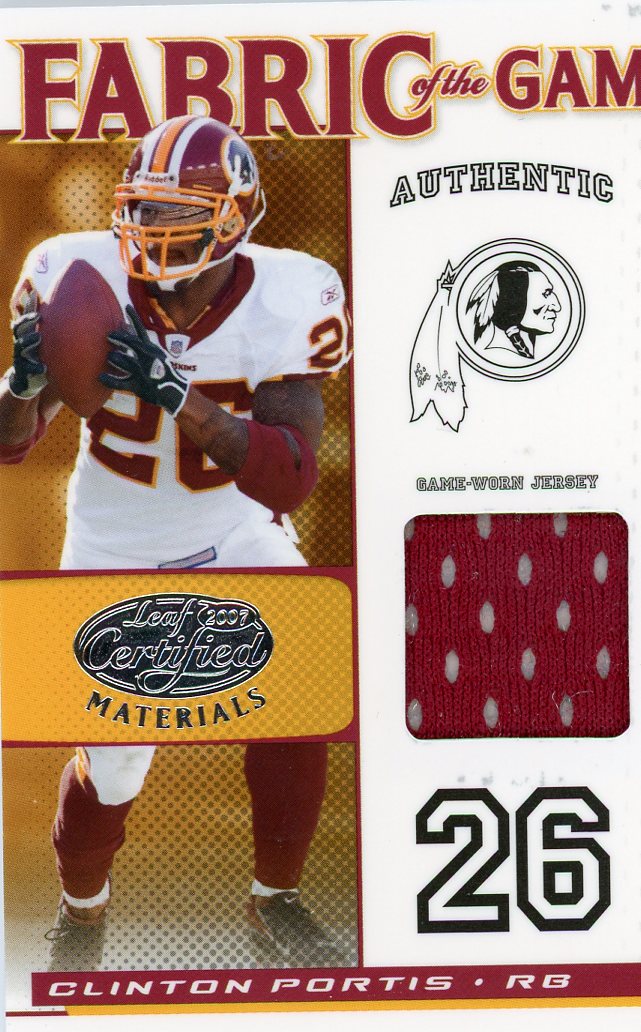 2007 Leaf Certified Materials Fabric of the Game Clinton Portis #/40 #FOG-21