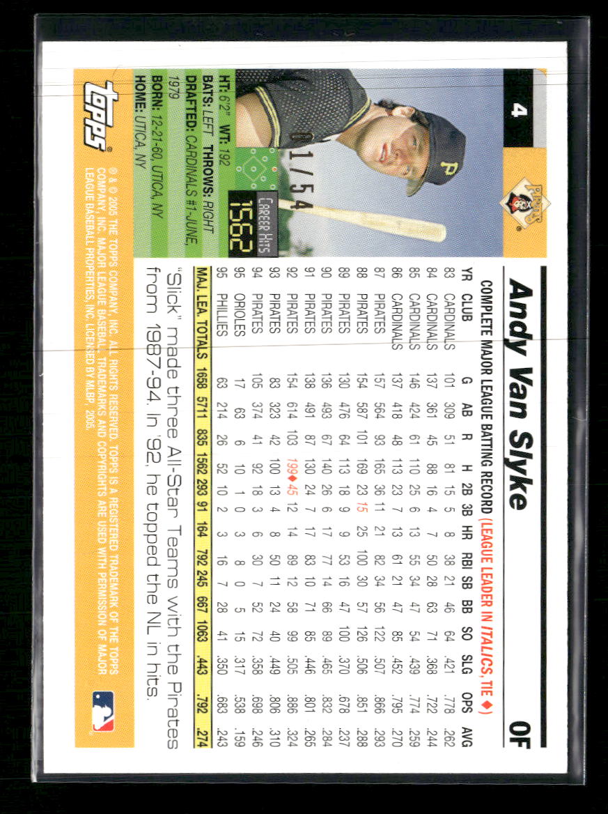 2005 Topps Retired Signature Edition Black Andy Van Slyke #/54 #4