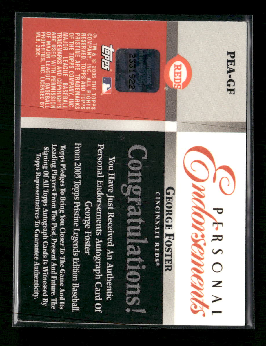 2005 Topps Pristine Legends Personal Endorsements George Foster AU #PEA-GF