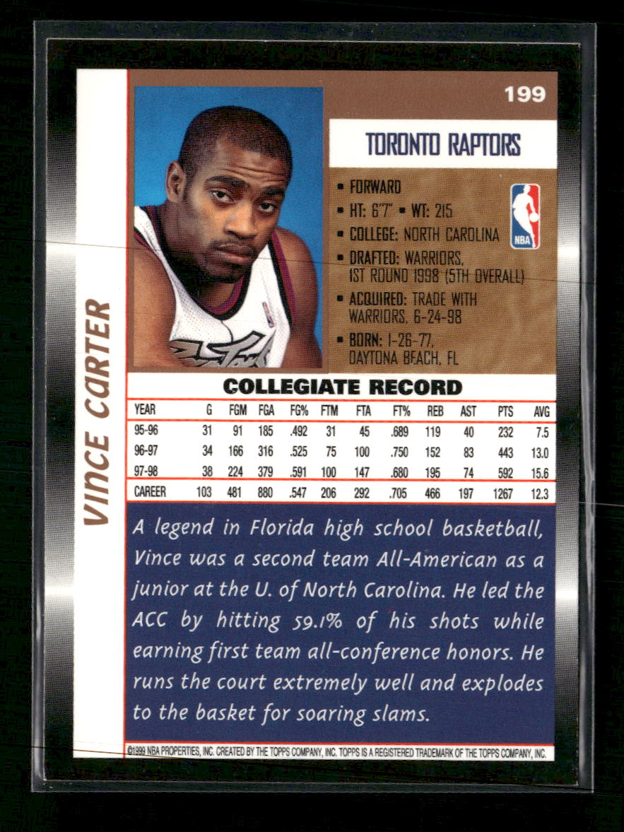 1998-99 Topps Vince Carter RC #199
