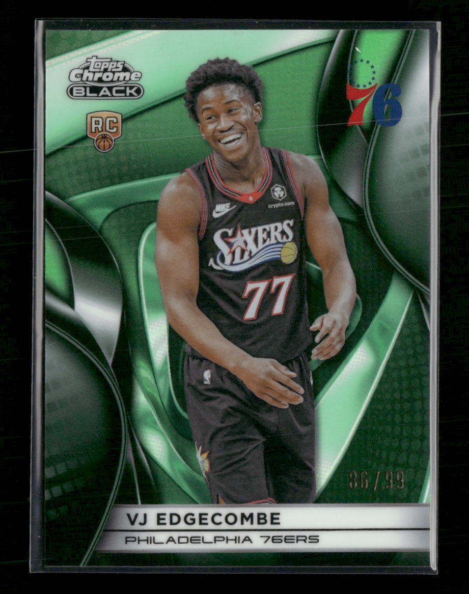 2025-26 Topps Chrome Black Green Refractor VJ Edgecombe #/99 #45