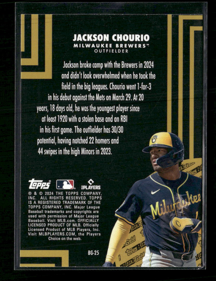 2024 Topps Update Topps Black Gold Blue Jackson Chourio #BG-25