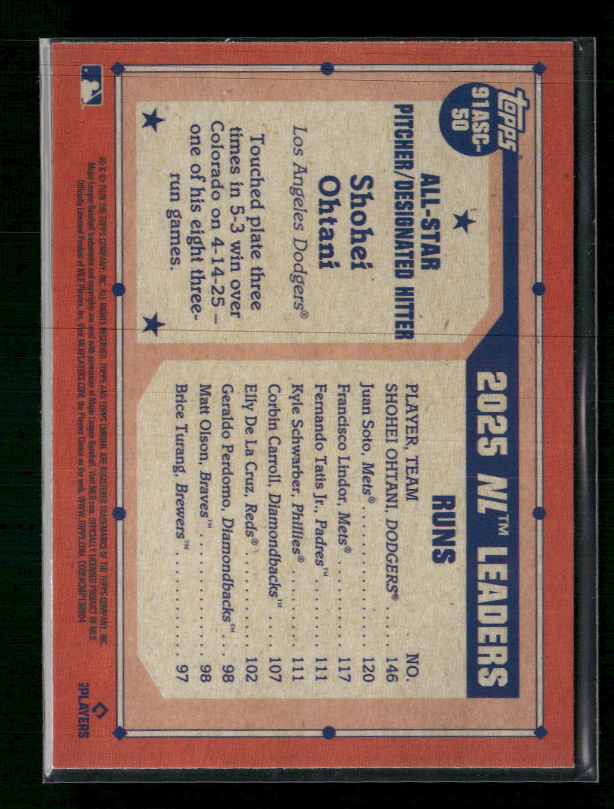 2026 Topps Baseball 35th Anniversary Chrome All-Stars Shohei Ohtani #91ASC-50
