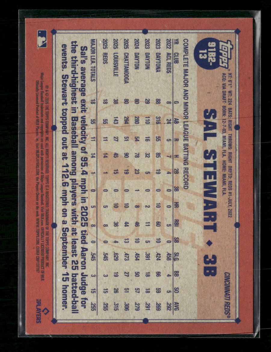 2026 Topps Baseball 35th Anniversary Pink Crackle Foil Sal Stewart #91B2-13
