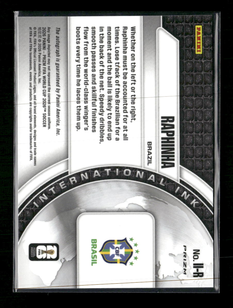 2026 Panini Prizm FIFA World Cup International Ink Raphinha AU #II-R