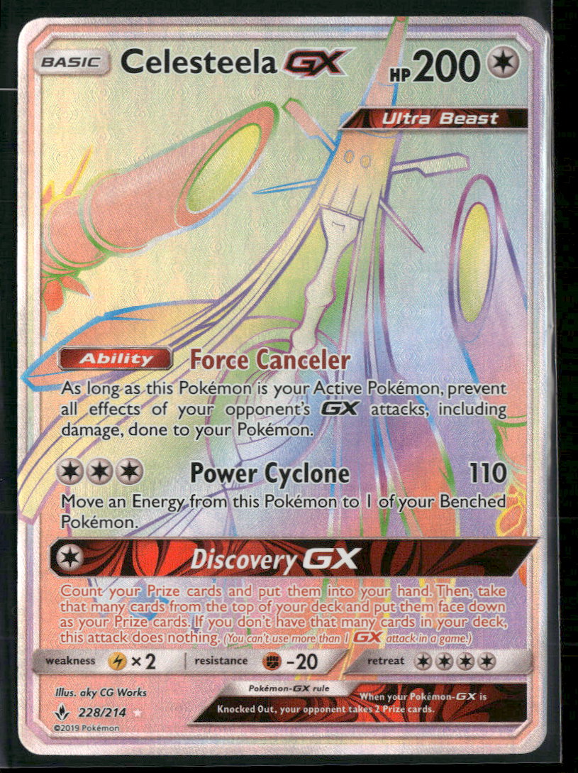 SM - Unbroken Bonds Celesteela GX (Secret) #228/214