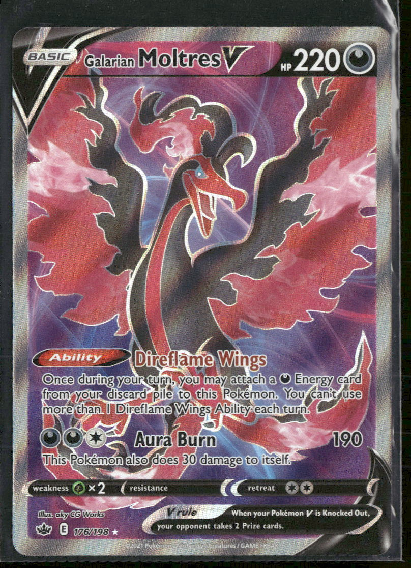 SWSH06: Chilling Reign Galarian Moltres V (Full Art) #176/198