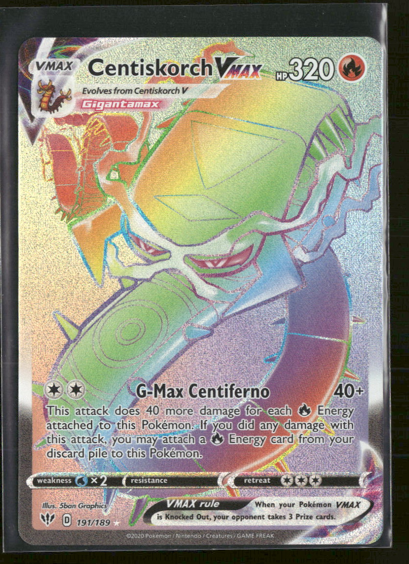 SWSH03: Darkness Ablaze Centiskorch VMAX (Secret) #191/189