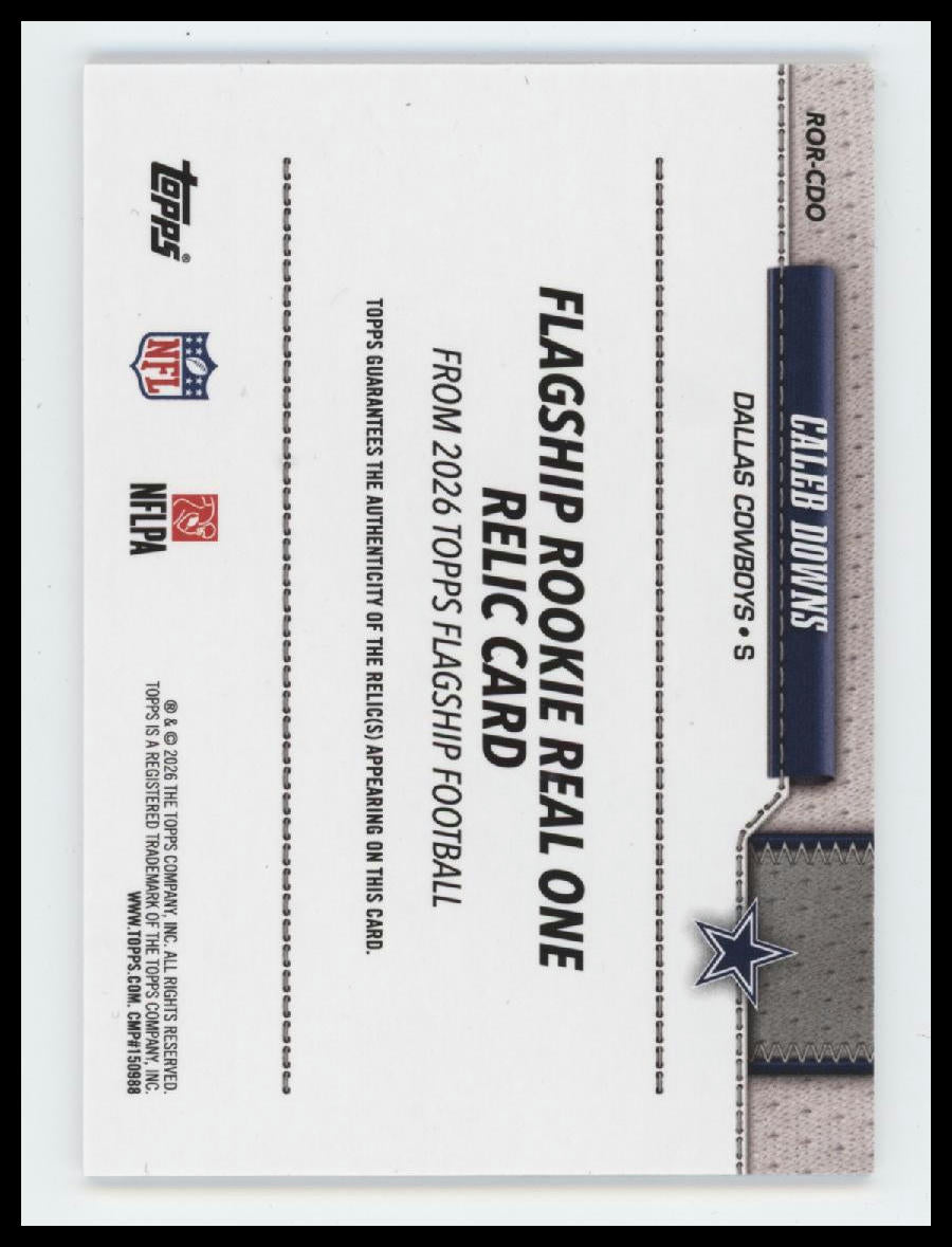 2026 Topps Flagship Real One Rookie Relics Caleb Downs #ROR-CDO