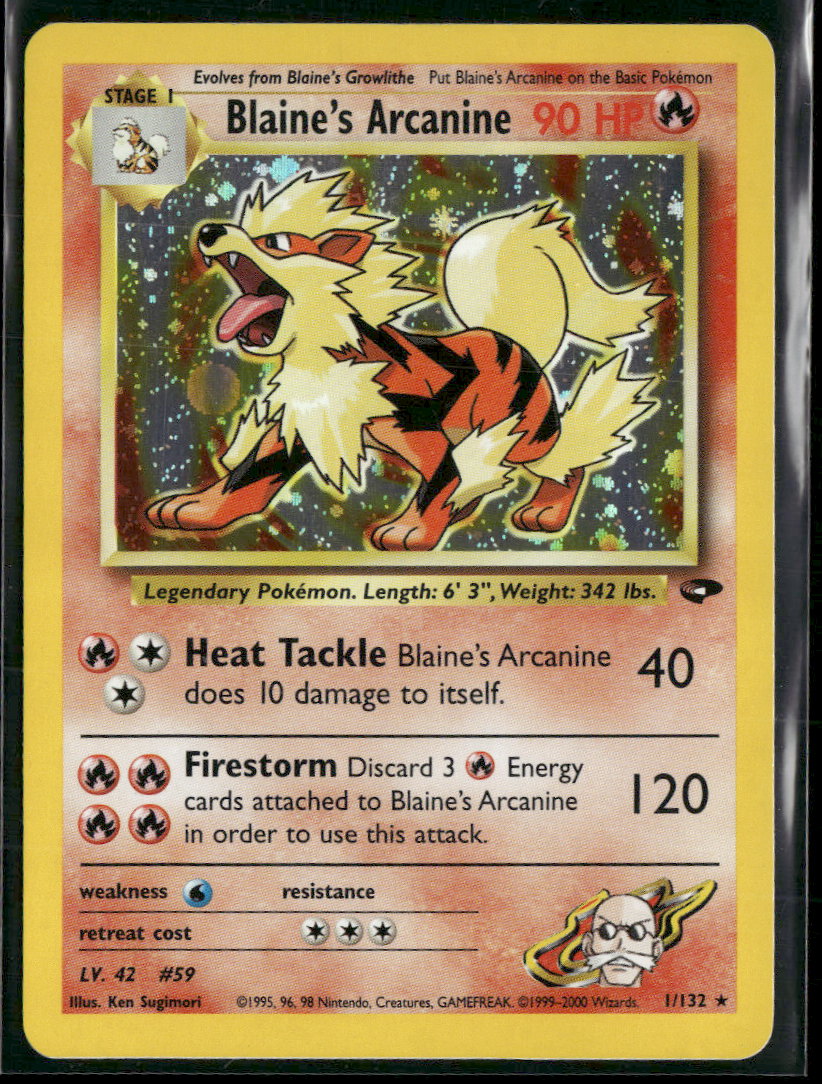 Gym Challenge Blaine's Arcanine #001/132 Damaged