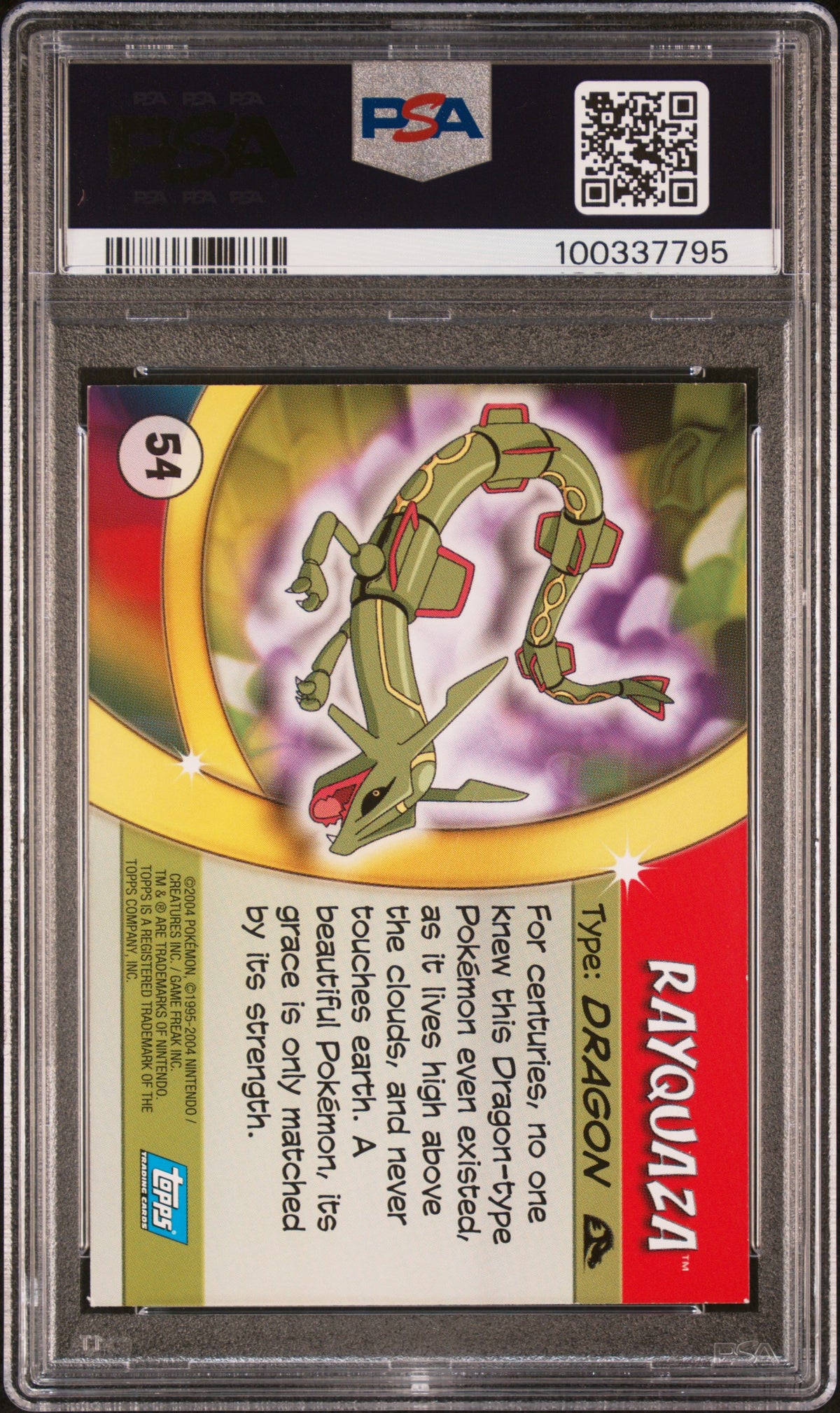 2004 Topps Pokemon Advanced Challenge Advanced Challenge Rayquaza 5 PSA #54